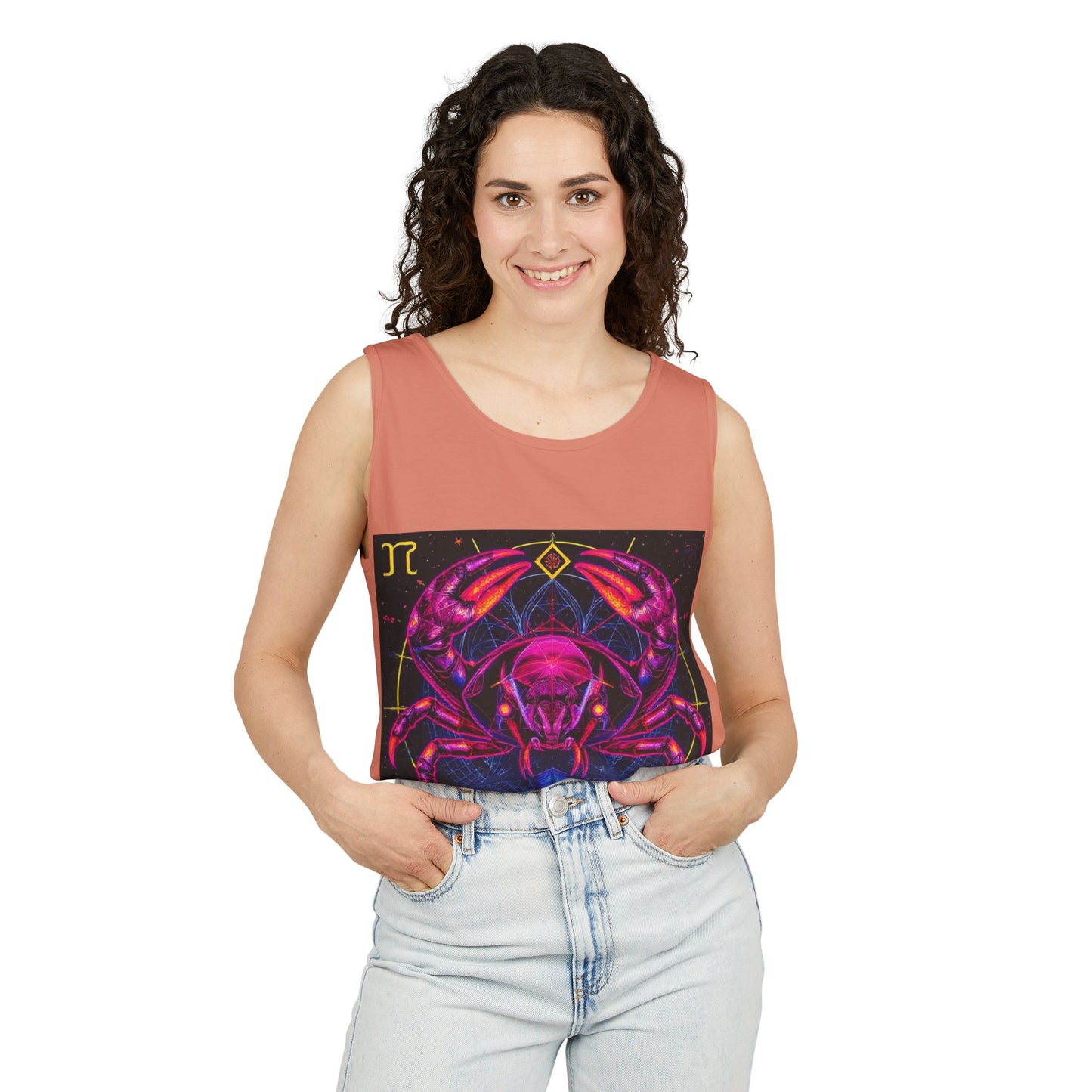 Unisex Garment-Dyed, Tank Top, Cancer, Pop Art, 100% US cotton