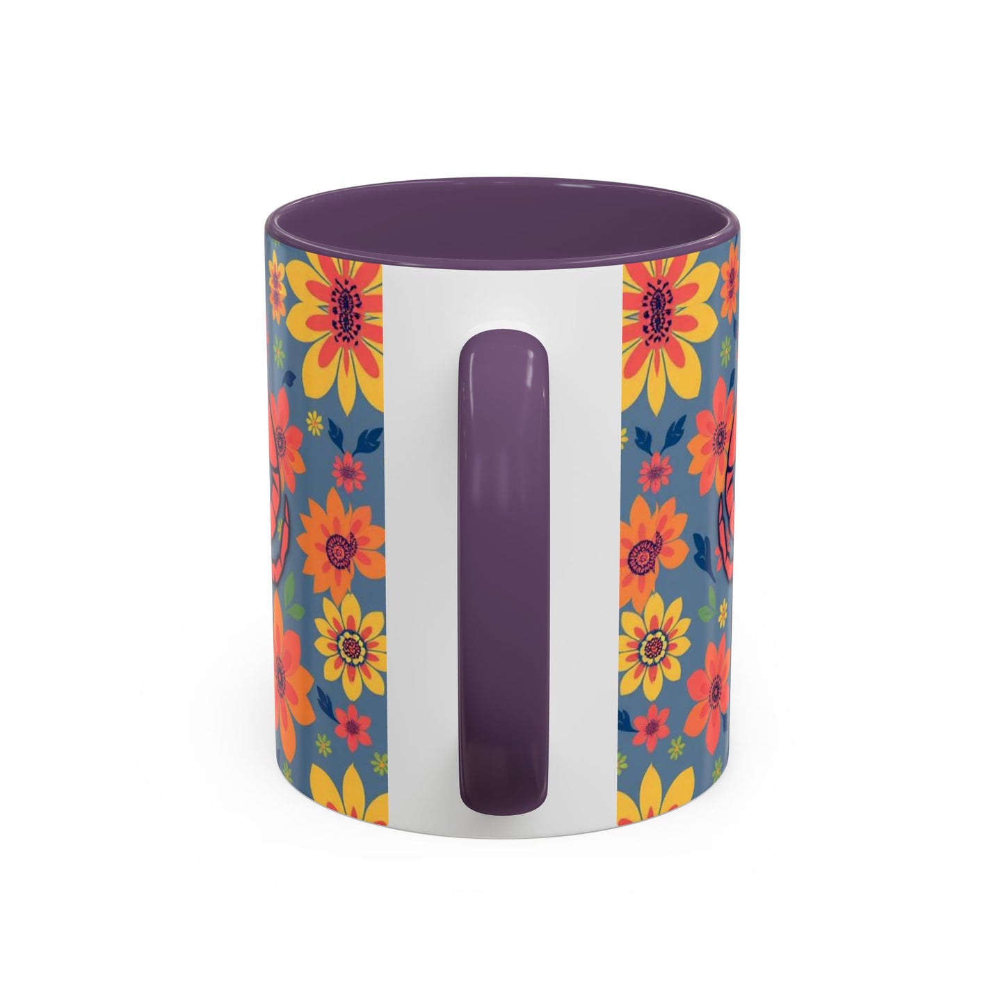 Accent Coffee Mug, Cancer, Zodiac v1, Flower Pattern, (11, 15oz)