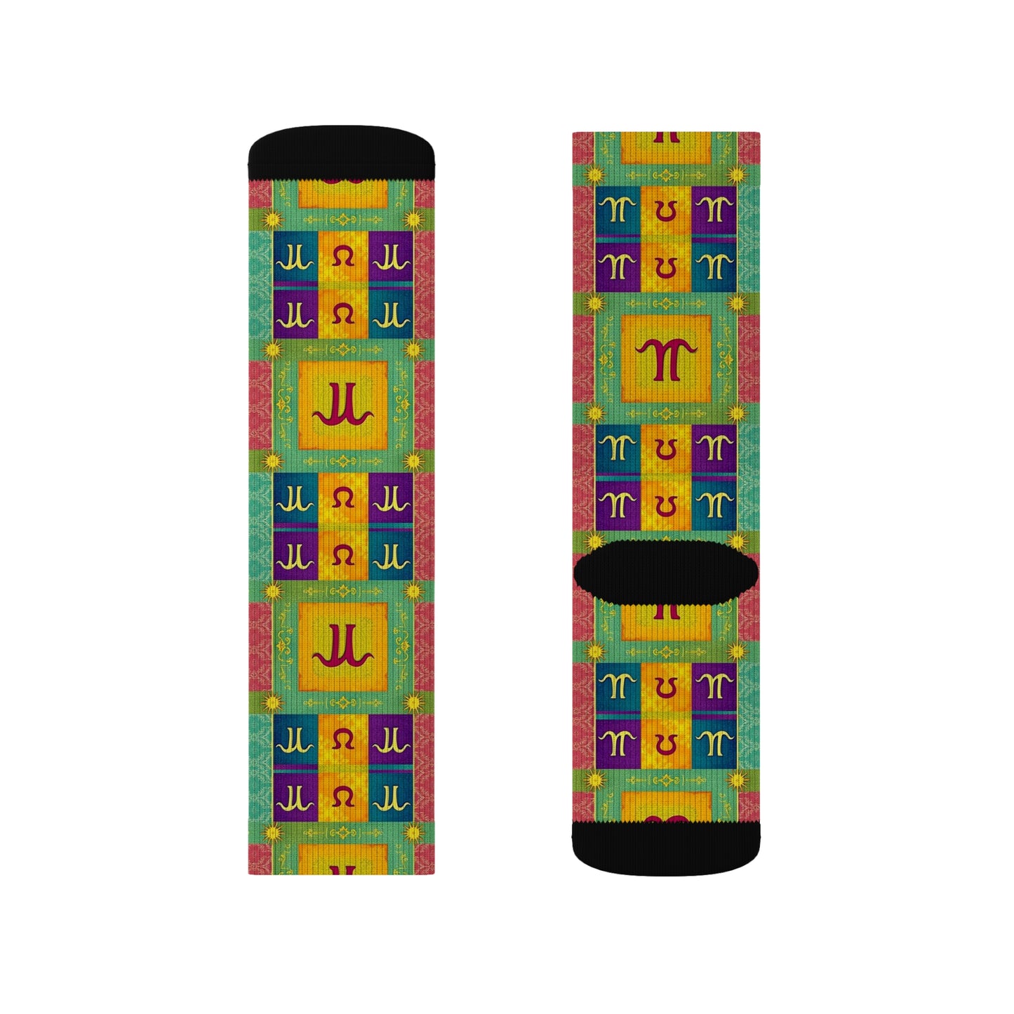 Sublimation Socks, Aquarius, Zodiac, Shapes Pattern