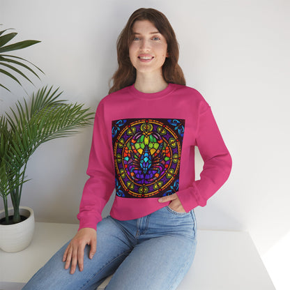 Unisex Heavy Blend™ Crewneck Sweatshirt, Glass 1, Scorpio Zodiac Design