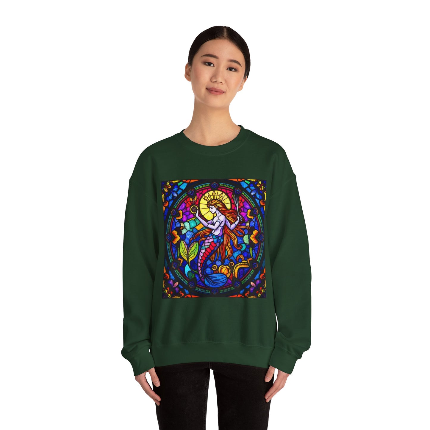 Unisex Heavy Blend™ Crewneck Sweatshirt, Glass 1, Aquarius Zodiac Design