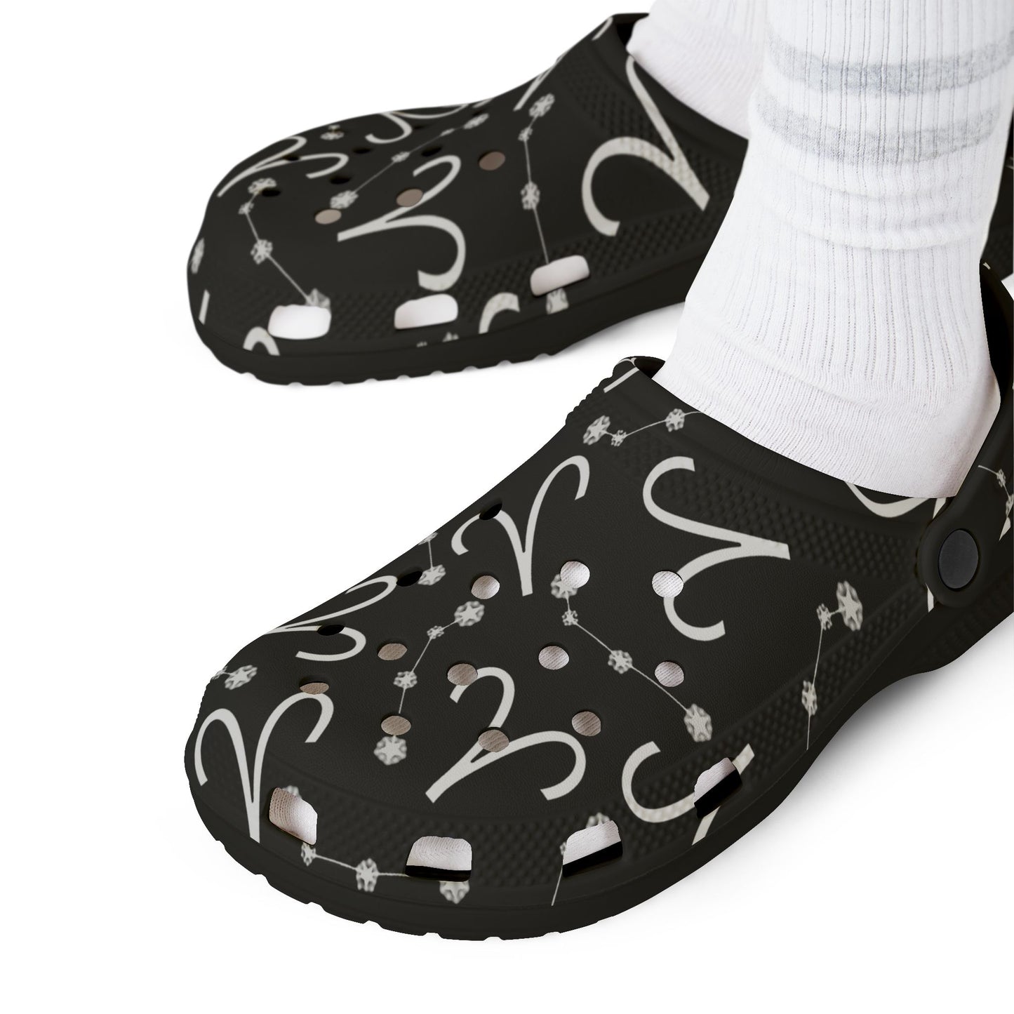 EVA Foam Rubber Shoes (AOP), Material 100% EVA, Aries Zodiac Design