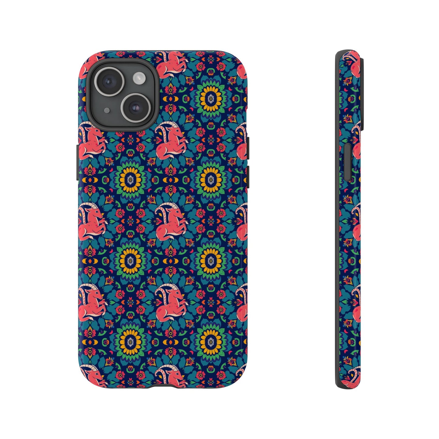 Tough Cases, Capricorn, Zodiac v1, Flower Pattern