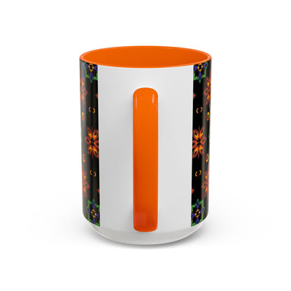 Accent Coffee Mug, Libra, Zodiac v4, Flower Pattern, (11, 15oz)
