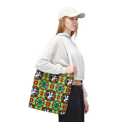 Tote Bag, (AOP), Aquarius, Zodiac v4, Flower Pattern