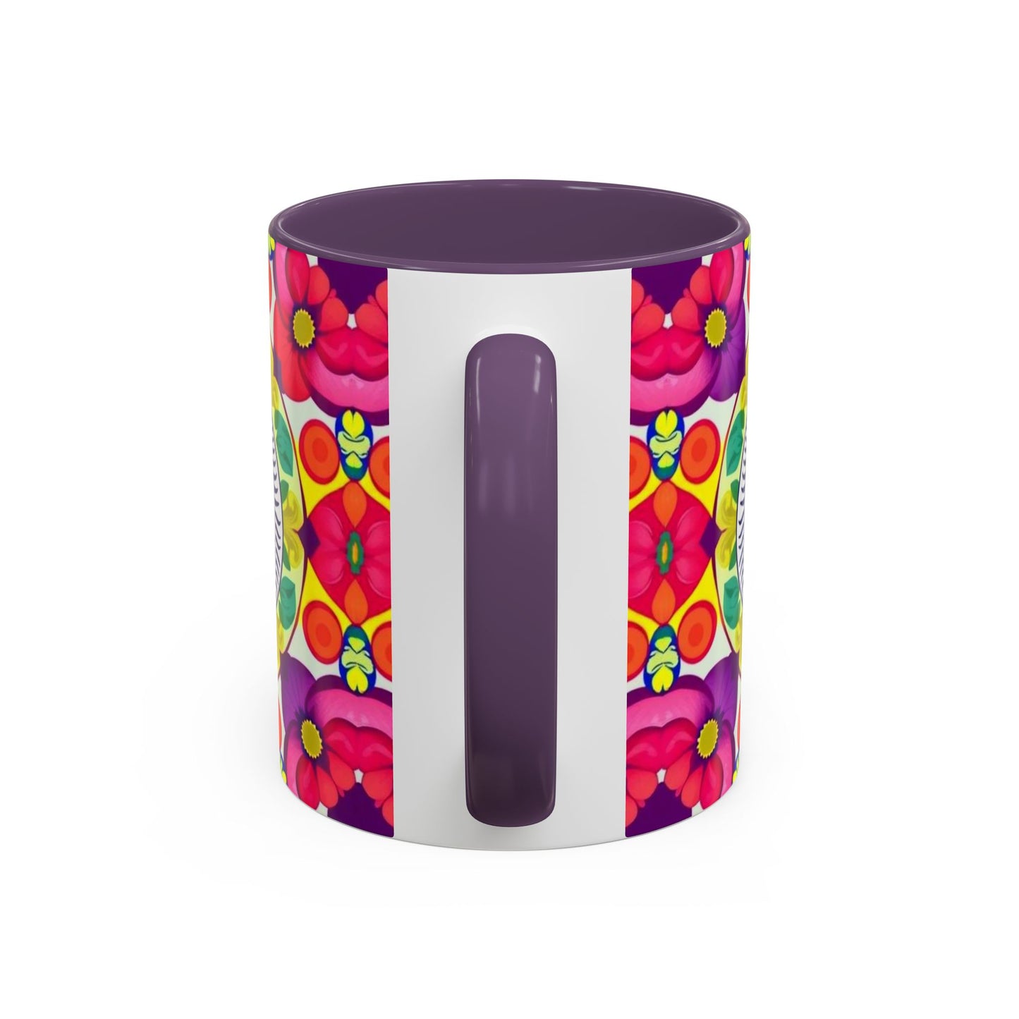 Accent Coffee Mug, Pisces, Zodiac v4, Flower Pattern, (11, 15oz)
