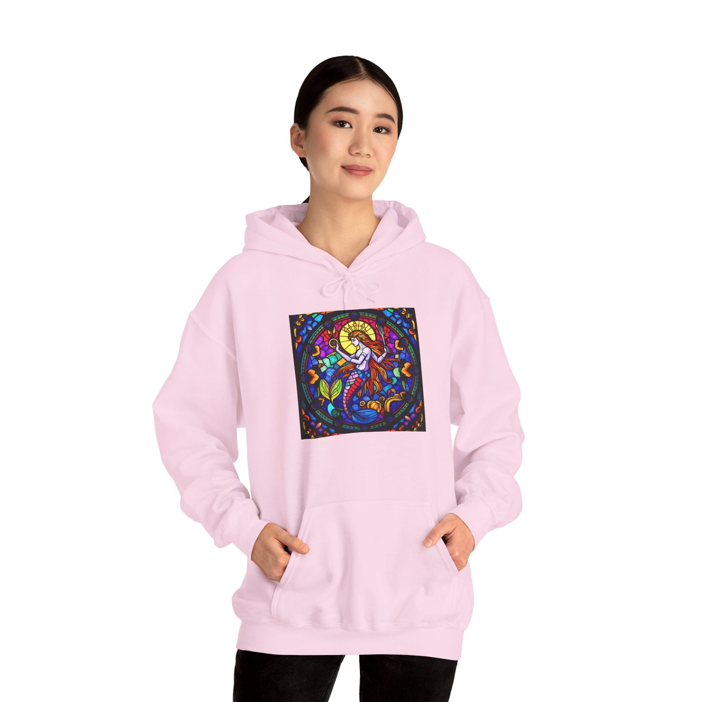 Unisex Heavy Blend™ Hooded Sweatshirt with glass Aquarius zodiac design