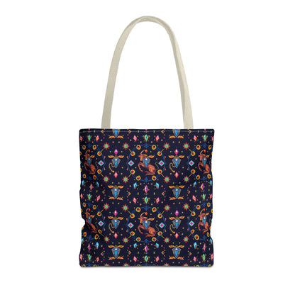 Tote Bag (AOP), Capricorn, Zodiac v1, Jewel Pattern