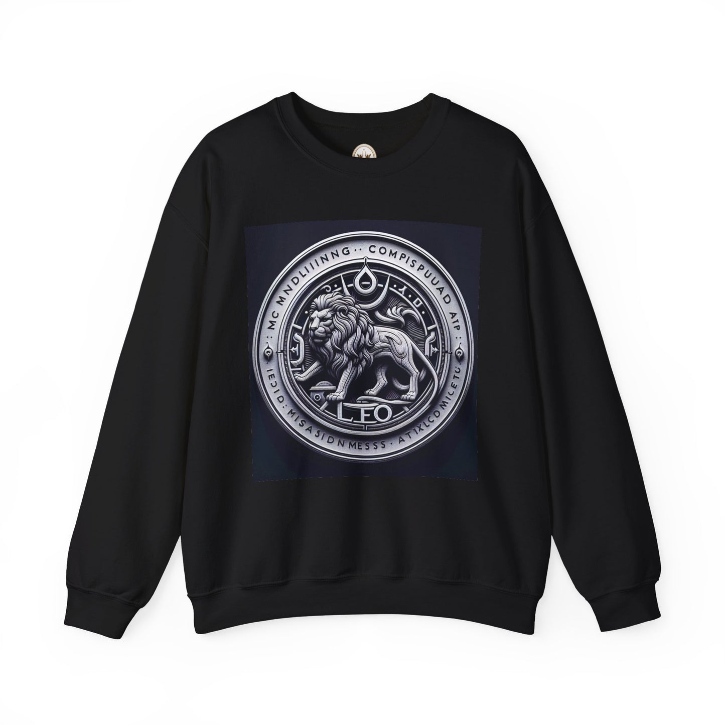 Unisex Heavy Blend™ Crewneck Sweatshirt, Lion Coin, Leo Zodiac Design