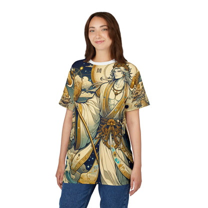 Unisex Cut & Sew T-Shirt (AOP), Anime Character, Capricorn Zodiac Design, Regular fit, 100% Polyester