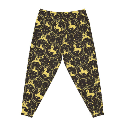 Athletic Joggers, Zodiac Design, Pattern v1, Capricorn, AOP