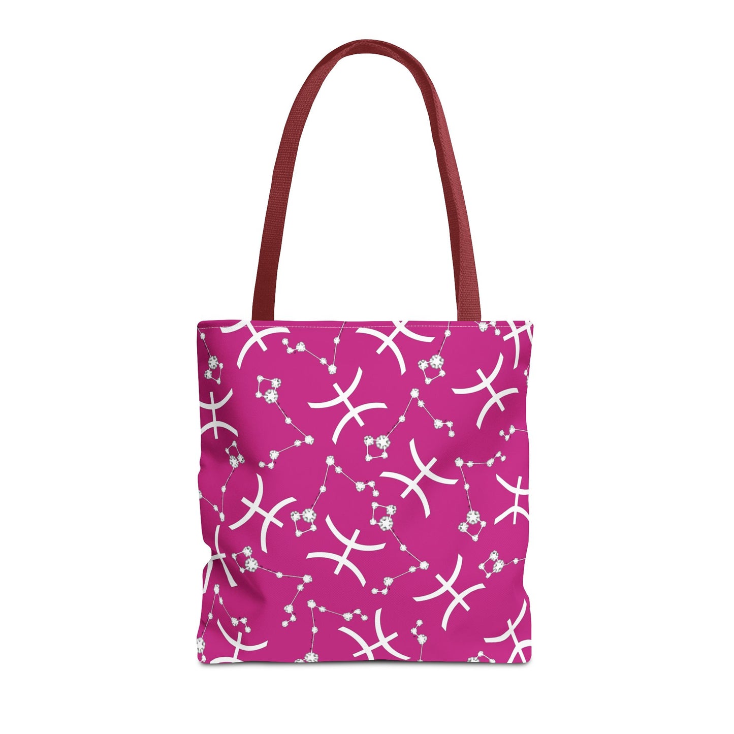 Tote Bag, Pisces Zodiac Sign, AOP, (Pink, White)