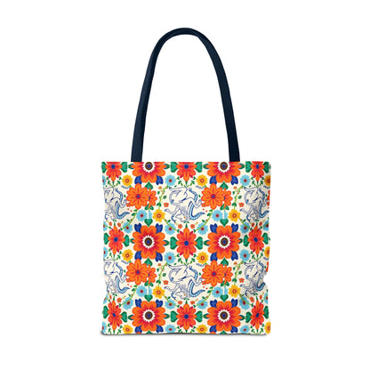 Tote Bag (AOP), Virgo, Zodiac v1, Flower Pattern