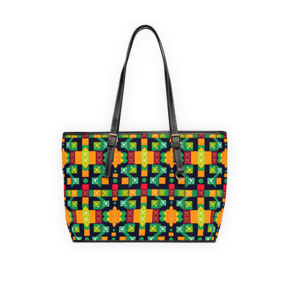 Leather Shoulder Bag, Virgo, Zodiac v1, Shapes Pattern