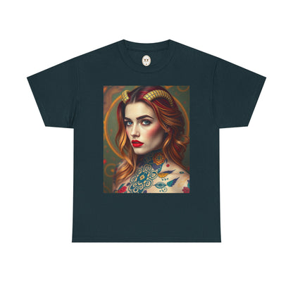 Unisex Heavy Cotton T-Shirt, Capricorn, Zodiac v3, Sexy Art