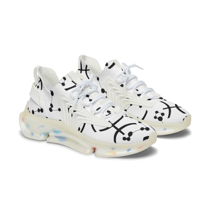 Women's Mesh Sneakers, Constellation & Symbol, Pisces Zodiac Sign, AOP