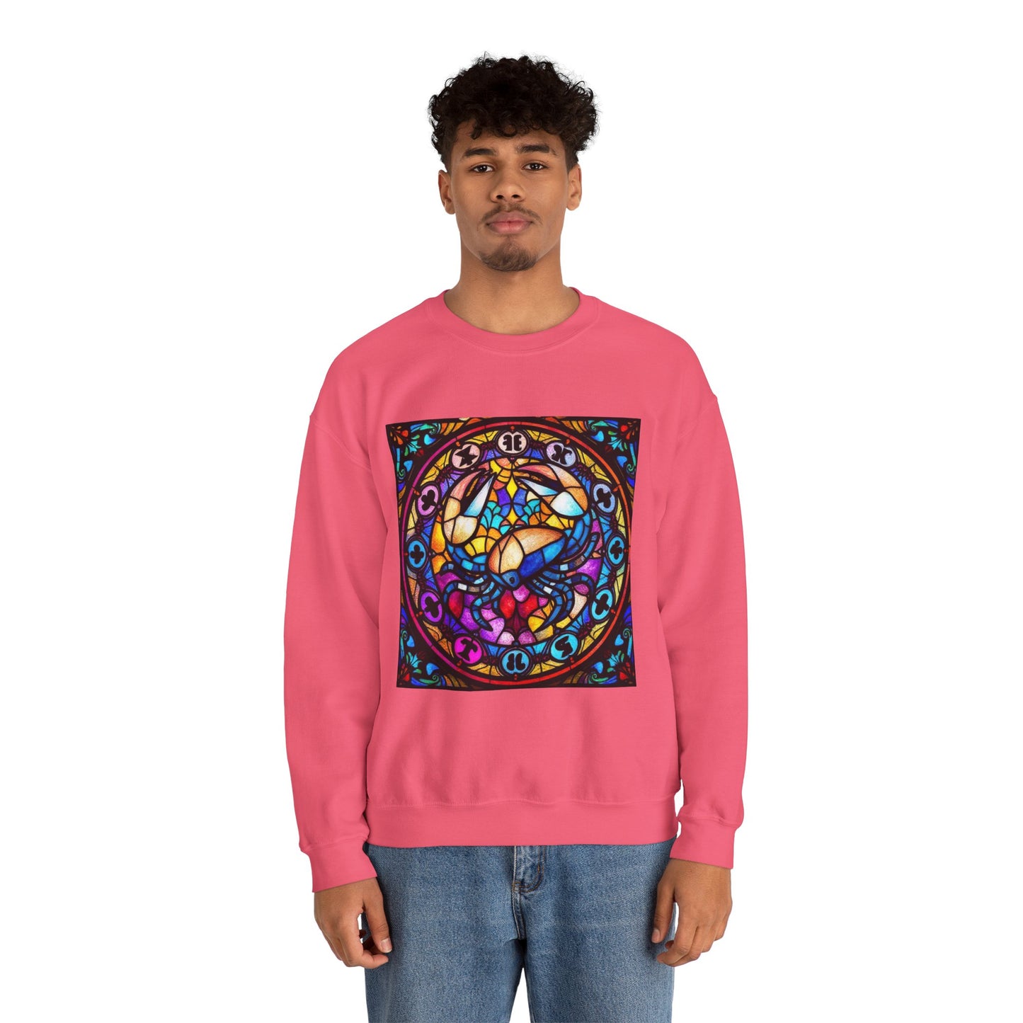 Unisex Heavy Blend™ Crewneck Sweatshirt, Glass, Cancer Zodiac Design