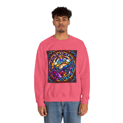 Unisex Heavy Blend™ Crewneck Sweatshirt, Glass, Cancer Zodiac Design