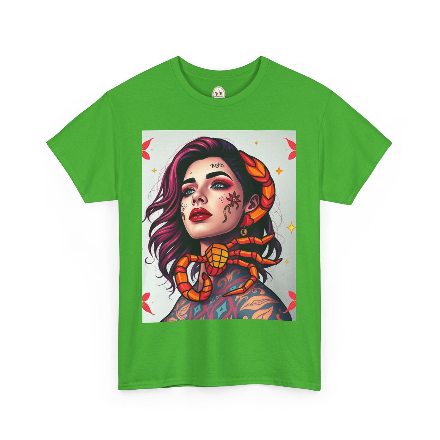 Unisex Heavy Cotton T-Shirt, Scorpio, Zodiac v3, Sexy Art