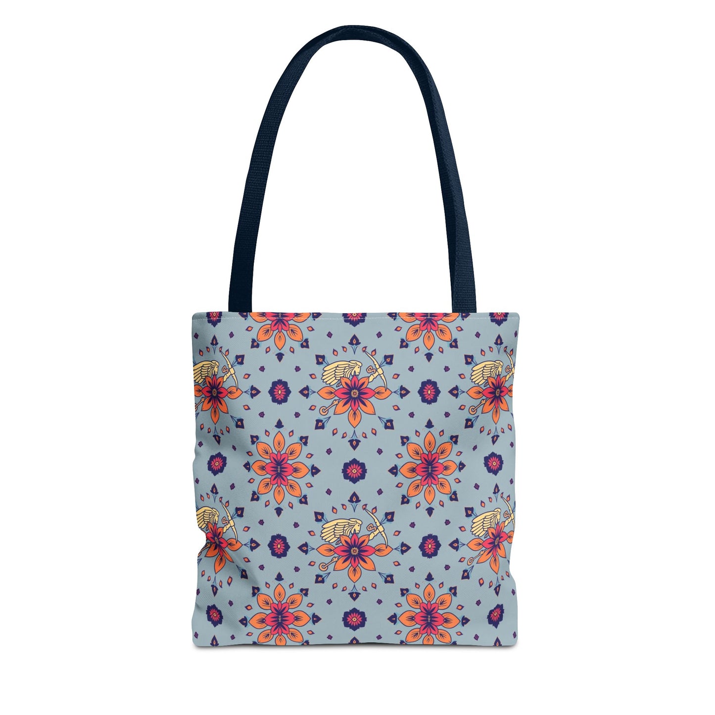 Tote Bag, (AOP), Sagittarius, Zodiac v1, Flower Pattern