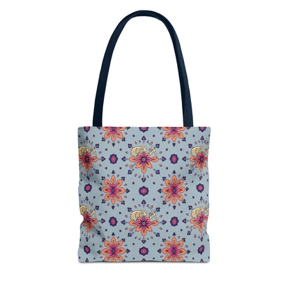 Tote Bag, (AOP), Sagittarius, Zodiac v1, Flower Pattern