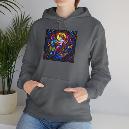 Unisex Heavy Blend™ Hooded Sweatshirt with glass Aquarius zodiac design