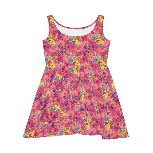 Women's Skater Dress, AOP, Zodiac, Virgo, Pattern
