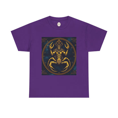 Unisex Heavy Cotton T-Shirt, Scorpion King, Cancer Zodiac Design