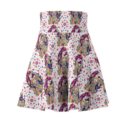 Women's Skater Skirt, (AOP), Leo, Zodiac v4, Sexy Pattern