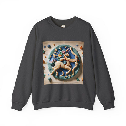 Unisex Heavy Blend™ Crewneck Sweatshirt, Colorful Horse, Sagittarius Zodiac Design