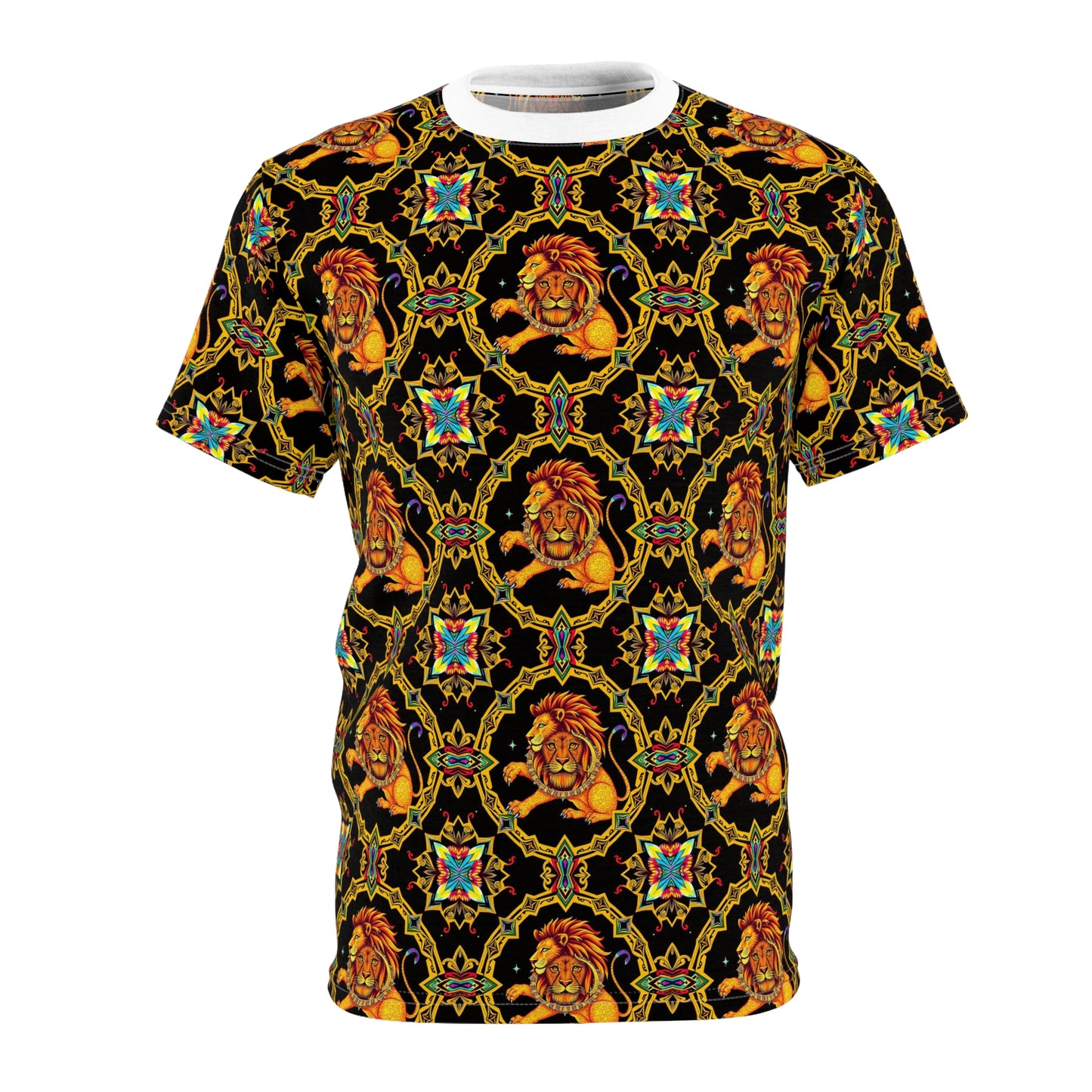 Unisex Cut & Sew T-Shirt, (AOP), Leo, Zodiac, Jewels Pattern