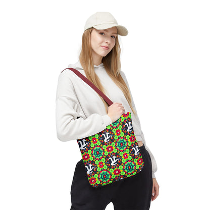 Tote Bag, (AOP), Aquarius, Zodiac v4, Flower Pattern