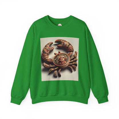 Unisex Heavy Blend™ Crewneck Sweatshirt, Crab Artifact, Cancer Zodiac Design