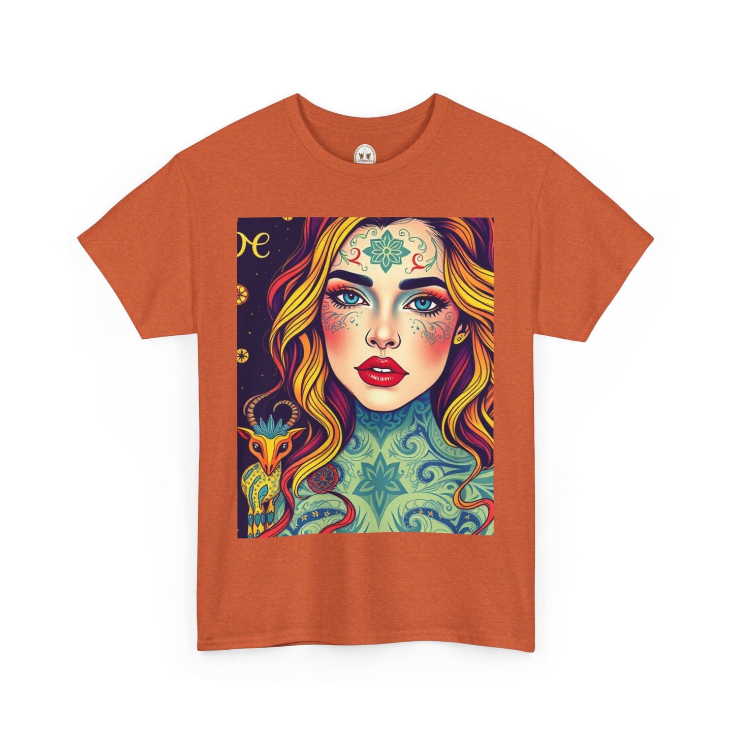 Unisex Heavy Cotton T-Shirt, Aquarius, Zodiac v2, Sexy Art