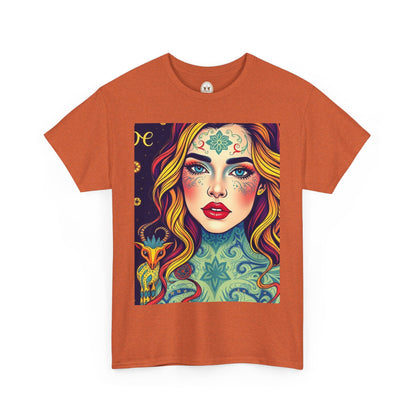 Unisex Heavy Cotton T-Shirt, Aquarius, Zodiac v2, Sexy Art