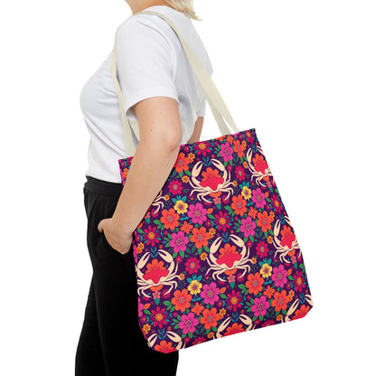 Tote Bag (AOP), Cancer, Zodiac, Flower Pattern