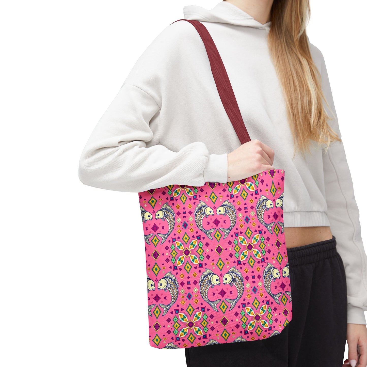 Tote Bag (AOP), Pisces, Zodiac, Jewel Pattern