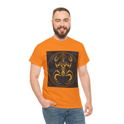 Unisex Heavy Cotton T-Shirt, Scorpion King 1v, Cancer Zodiac Design