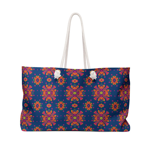 Weekender Bag, Gemini, Zodiac v2, Flower Pattern