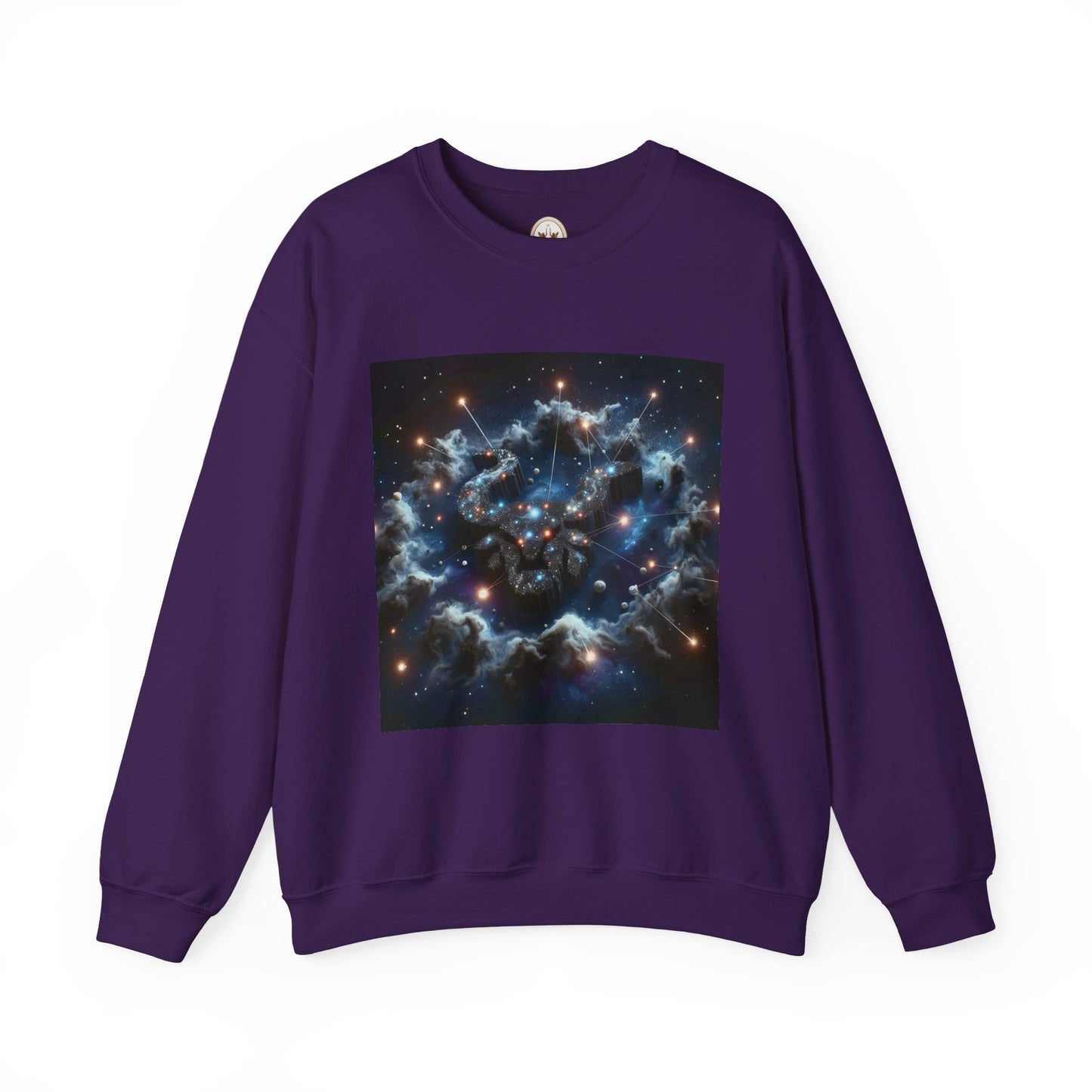 Unisex Heavy Blend™ Crewneck Sweatshirt, Space Bullhead, Taurus Zodiac Design