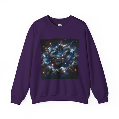 Unisex Heavy Blend™ Crewneck Sweatshirt, Space Bullhead, Taurus Zodiac Design