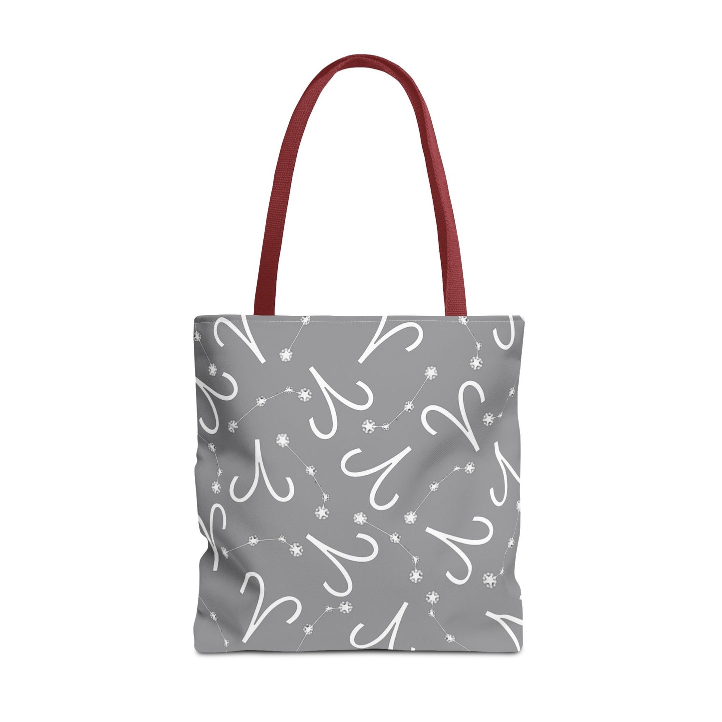 Tote Bag, Aries Zodiac Sign, AOP, (Grey, White)