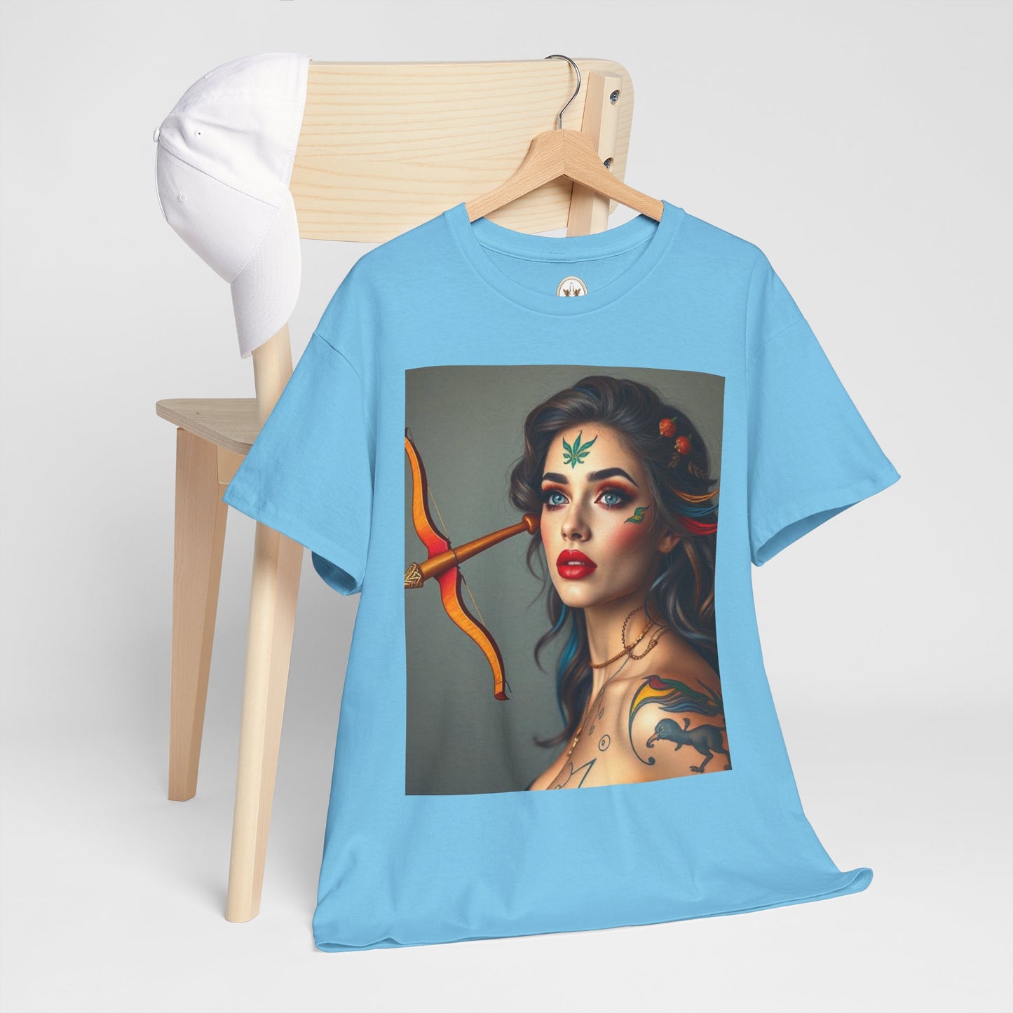 Unisex Heavy Cotton T-Shirt, Sagittarius, Zodiac v2, Sexy Art