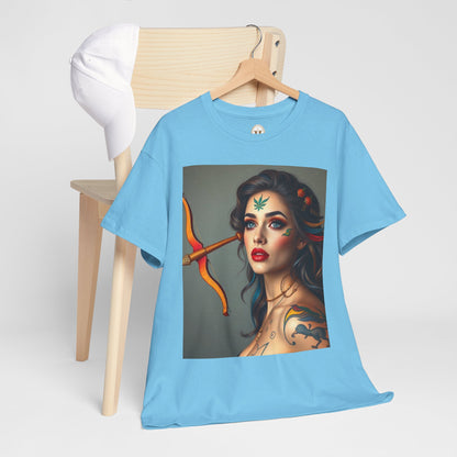 Unisex Heavy Cotton T-Shirt, Sagittarius, Zodiac v2, Sexy Art