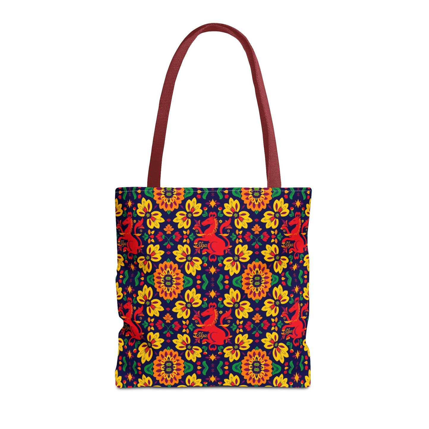 Tote Bag, (AOP), Virgo, Zodiac v4, Flower Pattern