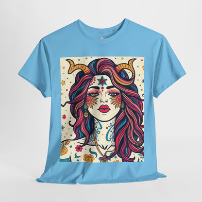 Unisex Heavy Cotton T-Shirt, Virgo, Zodiac v3, Sexy Art