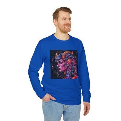 Adidas, Unisex Fleece Crewneck Sweatshirt, Virgo, Pop Art, Zodiac