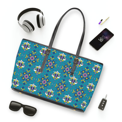 Leather Shoulder Bag, Libra, Zodiac v1, Flower Pattern