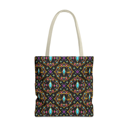 Tote Bag (AOP), Libra, Zodiac v1, Jewel Pattern