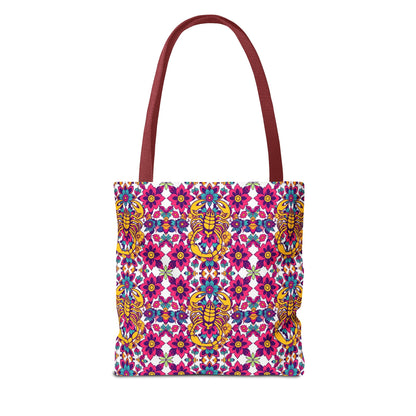 Tote Bag (AOP), Scorpio, Zodiac v1, Flower Pattern